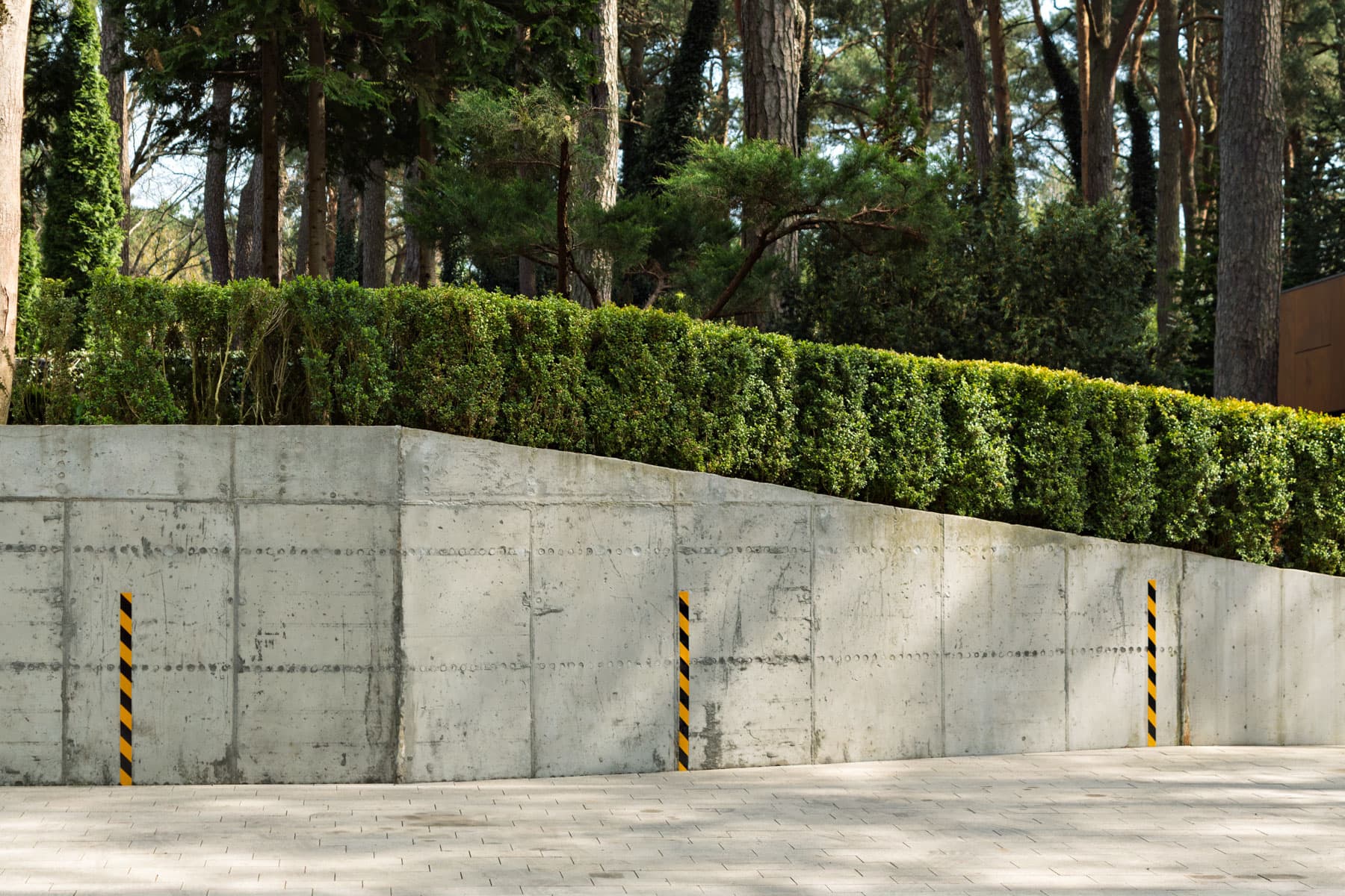 Commercial-grade concrete retaining wall on a developer-built site in the Lower Mainland